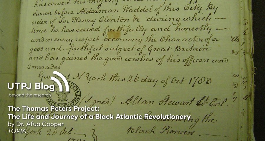 Post image for The Thomas Peters Project: The Life and Journey of a Black Atlantic Revolutionary